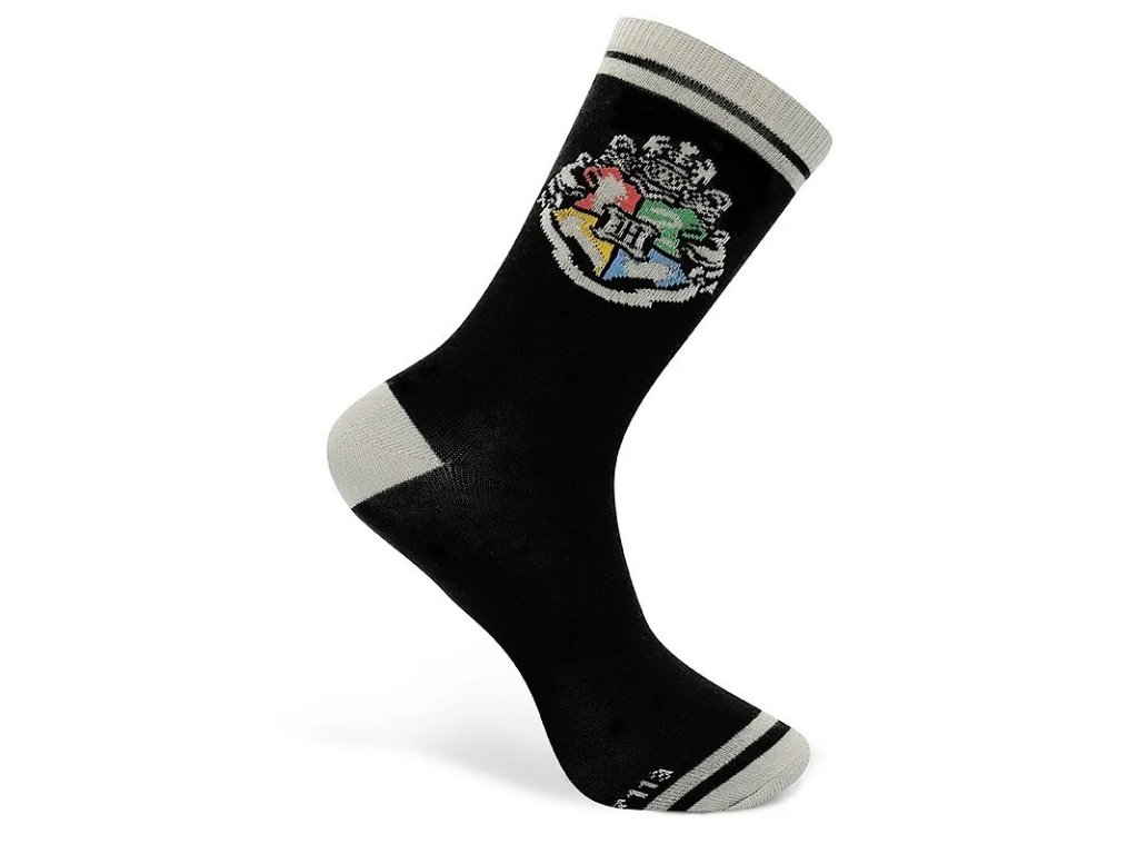 Harry Potter Ponožky Rokfort - čierne unisex ponožky s Rokfortským znakom | Svetkuziel.sk