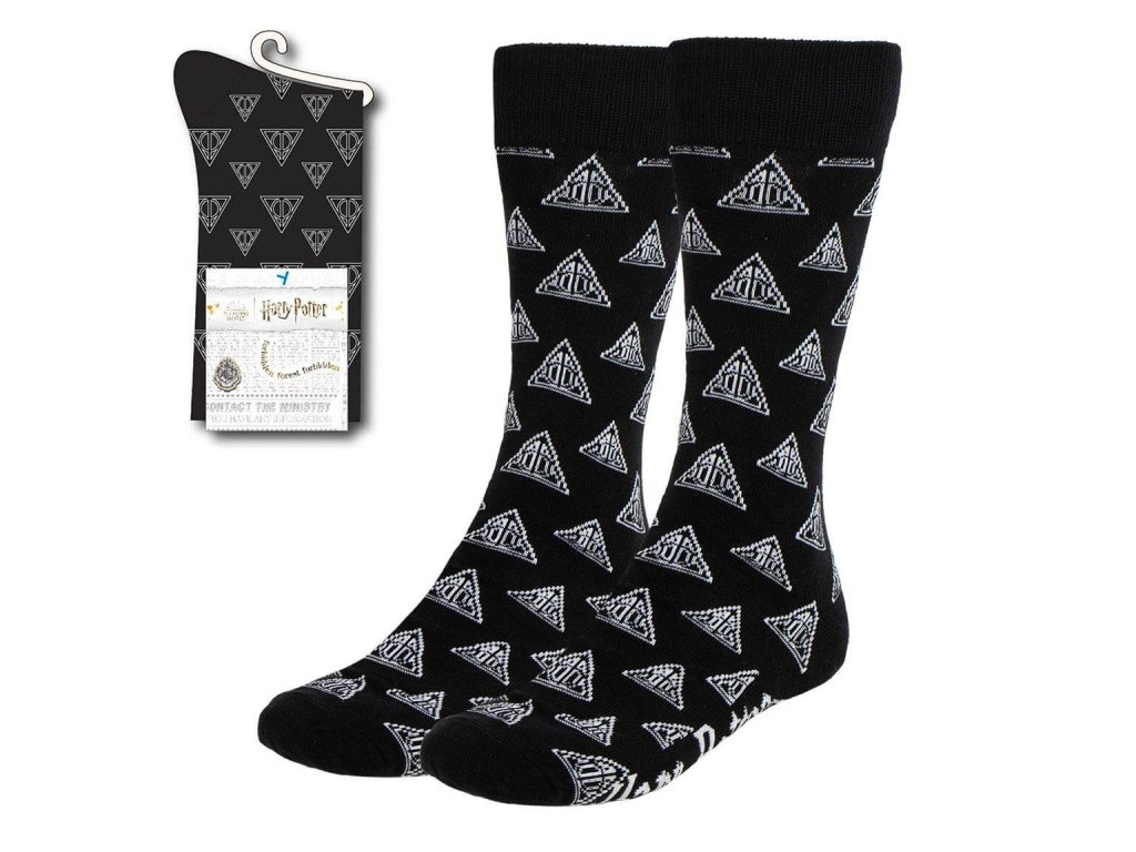 Harry Potter Ponožky Dary smrti - čierne ponožky s motívom Darov smrti | Svetkuziel.sk
