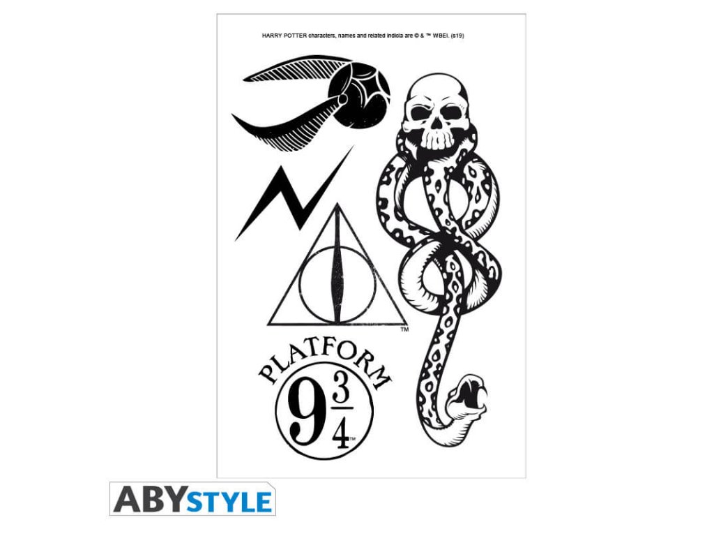 Harry Potter Tetovačky Kúzelné symboly - detail motívov | Svetkuziel.sk