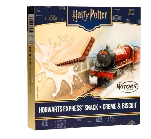 Harry Potter Sušienky Rokfortský expres biela čokoláda - sušienka v tvare lístka